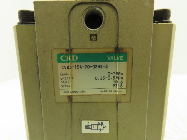 CKD CVS3-15A-70-02HS-3 High Pressure Air Operated 3-Way Valve