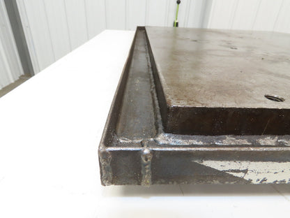Industrial Vtg Steel Machine Base 30"x40" Top Coolant Oil Trough Welding Table