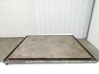 Industrial Vtg Steel Machine Base 30"x40" Top Coolant Oil Trough Welding Table