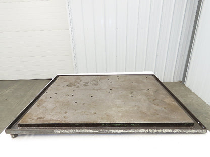 Industrial Vtg Steel Machine Base 30"x40" Top Coolant Oil Trough Welding Table