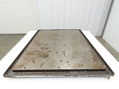 Industrial Vtg Steel Machine Base 30"x40" Top Coolant Oil Trough Welding Table