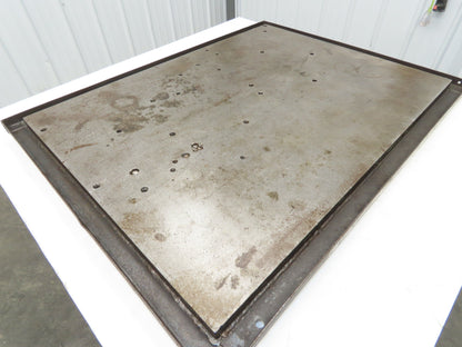 Industrial Vtg Steel Machine Base 30"x40" Top Coolant Oil Trough Welding Table