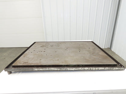 Industrial Vtg Steel Machine Base 30"x40" Top Coolant Oil Trough Welding Table