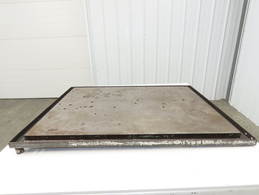 Industrial Vtg Steel Machine Base 30"x40" Top Coolant Oil Trough Welding Table