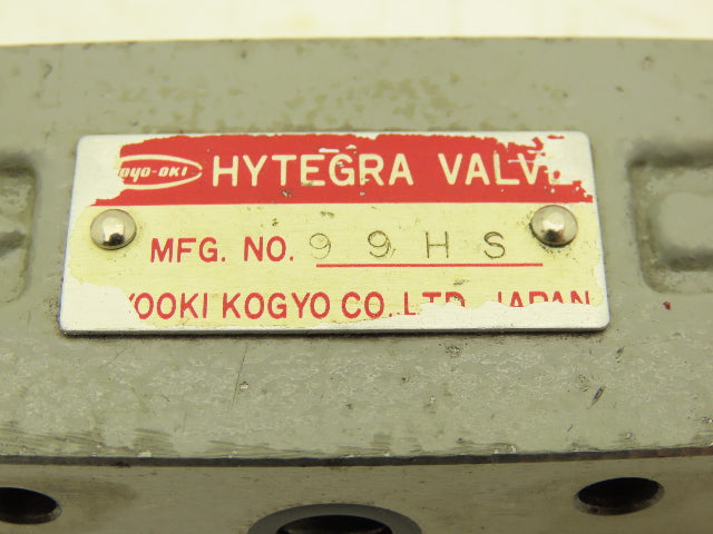 Toyooki Kogyo 99HS Hytegra Valve Manual Single Flow Control