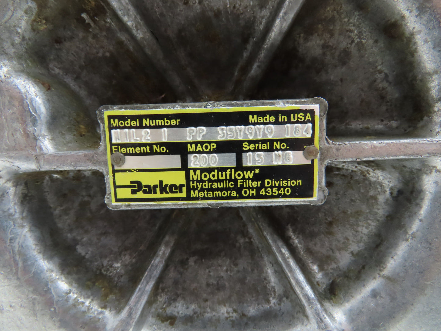 Parker MIL2 1 PP 35Y9Y9 184 Moduflow In-Line Filter 3/4"NPT with Indicator 200 MAOP