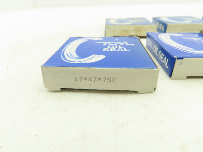 TCM 17-47-7SC Metric Oil Seal Nitrile Rubber Single Lip 17x47x7mm  Lot of 9