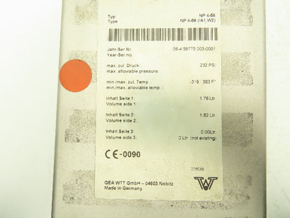 4-Solder Brazed Plate Heat Exchanger 56-Plate 232psi 13x4.75"