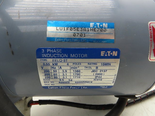 Eaton LU1F05E3A1HE700 Single Action Hydraulic Power Unit Pump 220V 3Ph Motor