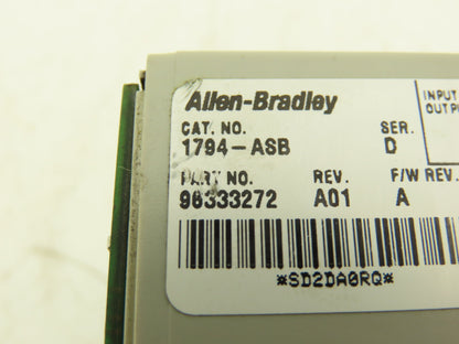 Allen Bradley 1794-ASB Power Supply Ser D Rev A01 F/W Rev A 24VDC In 5VDC Out