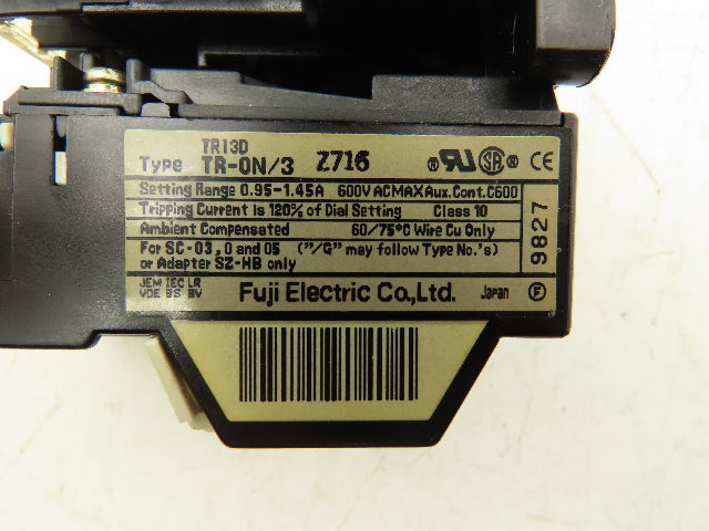 Fuji SJ-0G/UL Motor Starter W/Overload Relay 1PH 3HP 600VAC 120VAC Coil Lot Of 4