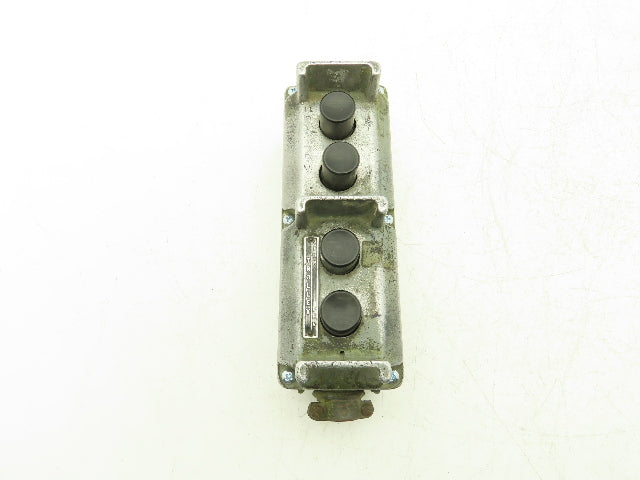 Square D Crane Hoist 4-Station Pushbutton Control Pendant Vintage