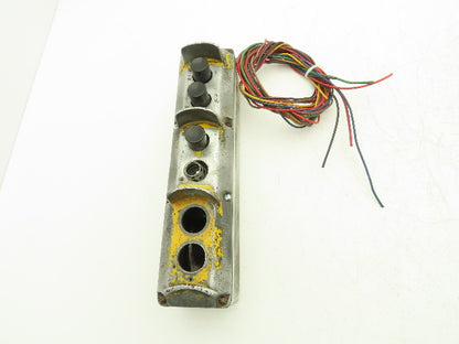 Square D Crane Hoist 6-Station Pushbutton Control Pendant Vintage