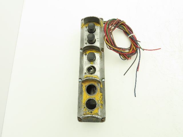 Square D Crane Hoist 6-Station Pushbutton Control Pendant Vintage