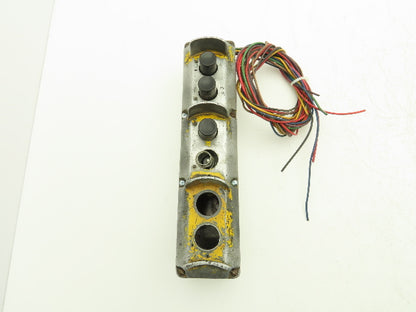 Square D Crane Hoist 6-Station Pushbutton Control Pendant Vintage