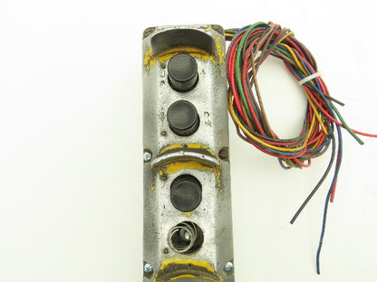 Square D Crane Hoist 6-Station Pushbutton Control Pendant Vintage