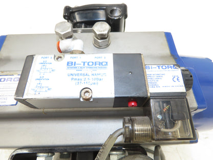 Bi-Torq Pneumatic Actuated 4" Butterfly Valve 4-Lug 316SS Disc & Limit Switch