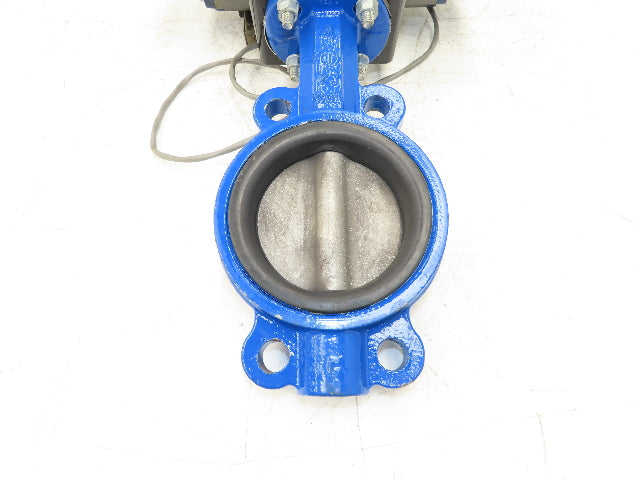 Bi-Torq Pneumatic Actuated 4" Butterfly Valve 4-Lug 316SS Disc & Limit Switch
