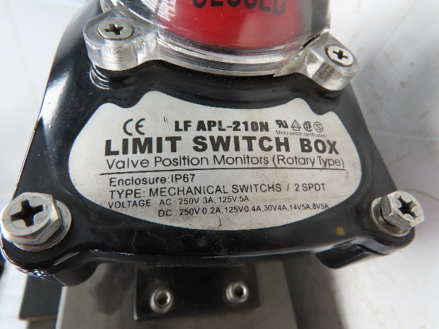 Bi-Torq Pneumatic Actuated 4" Butterfly Valve 4-Lug 316SS Disc & Limit Switch