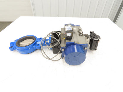 Bi-Torq Pneumatic Actuated 4" Butterfly Valve 4-Lug 316SS Disc & Limit Switch