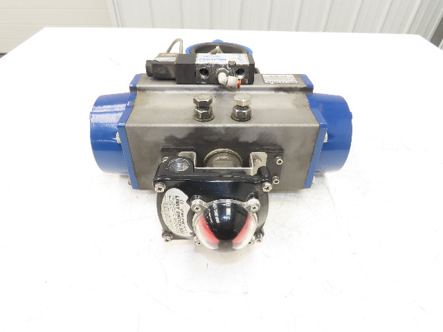 Bi-Torq Pneumatic Actuated 4" Butterfly Valve 4-Lug 316SS Disc & Limit Switch