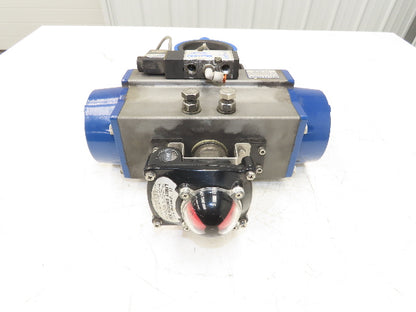 Bi-Torq Pneumatic Actuated 4" Butterfly Valve 4-Lug 316SS Disc & Limit Switch