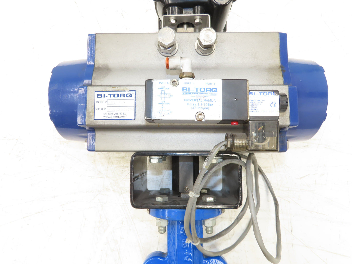 Bi-Torq Pneumatic Actuated 4" Butterfly Valve 4-Lug 316SS Disc & Limit Switch