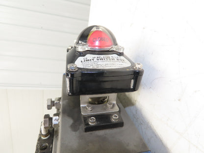 Bi-Torq Pneumatic Actuated 4" Butterfly Valve 4-Lug 316SS Disc & Limit Switch