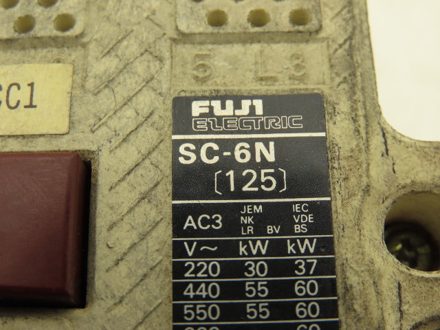 Fuji Electric SC-6N Motor Starter Contactor 60kW 660V 3Ph 150A Coil 110V AC/DC