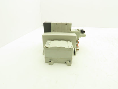 SMC VQ4100-5 Pneumatic Solenoid 2-Station Manifold w/2 Valves and Regulators