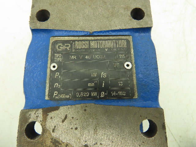 Rossi MRV-40-UO3A Worm Gearbox 13:1 Reducer .82kw 108rpm Hollow Shaft IEC 71