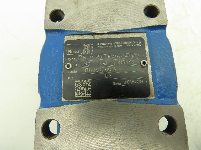 Rossi MRV-40-UO3A-14x160 Worm Gearbox 50:1 Reducer 28rpm Hollow Shaft IEC 71