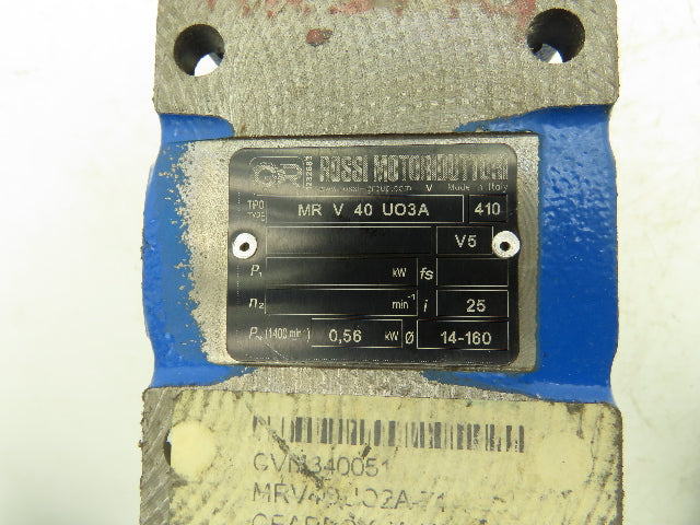 Rossi MRV-40-UO3A Worm Gearbox 25:1 Reducer .55kw 56rpm Hollow Shaft IEC 71
