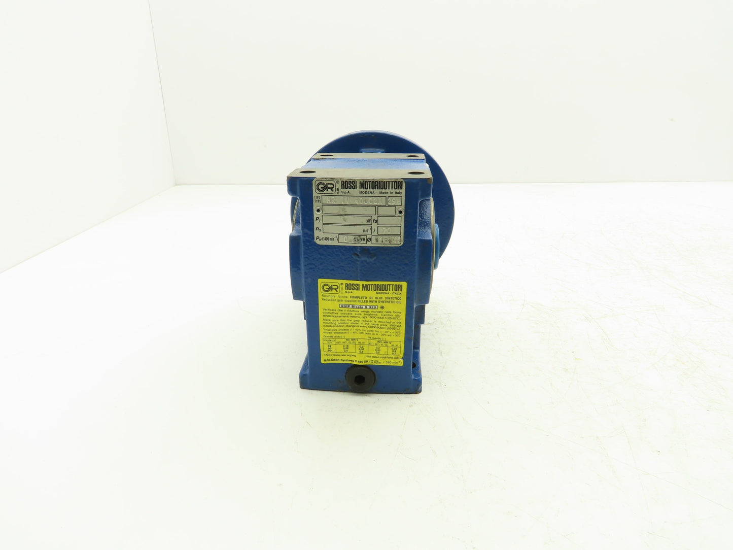 Rossi MR-IV-40-UO2A Worm Gearbox 70:1 Reducer .25kw 20rpm Hollow Shaft IEC 63