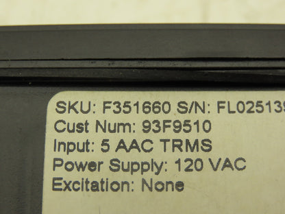 Simpson F351660 Display ACA Panel Meter 120VAC 5 AAC 4-Digit 7-Segment