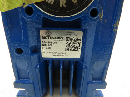 Motovario NRV 050 Worm Gearbox 10:1 Reducer 56C 5/8" Input x 1" Hollow Shaft