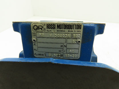 Rossi MRV-50-UO3A Worm Gearbox 40:1 Reducer .5kw 35rpm Hollow Shaft IEC 80