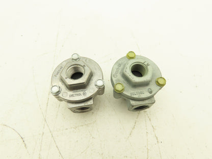 Deltrol 10135-70 EV125A2 Pneumatic Quick Dump Exhaust Valve 1/4NPT Port Lot of 2