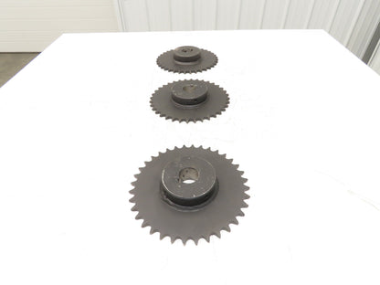 Martin 60B36H Sprocket #60 Roller Chain 36-Tooth 1-7/16" Bore Lot of 3