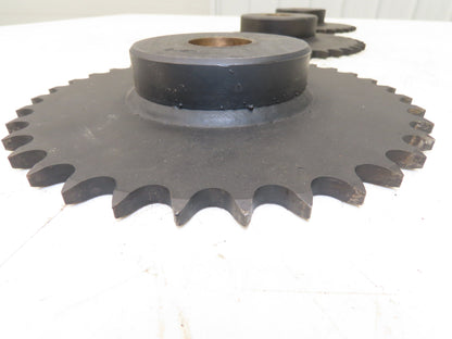 Sprocket #60 Roller Chain 36-Tooth 1-7/16" Bore Lot of 3