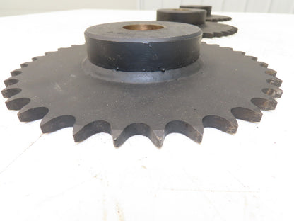 Sprocket #60 Roller Chain 36-Tooth 1-7/16" Bore Lot of 3