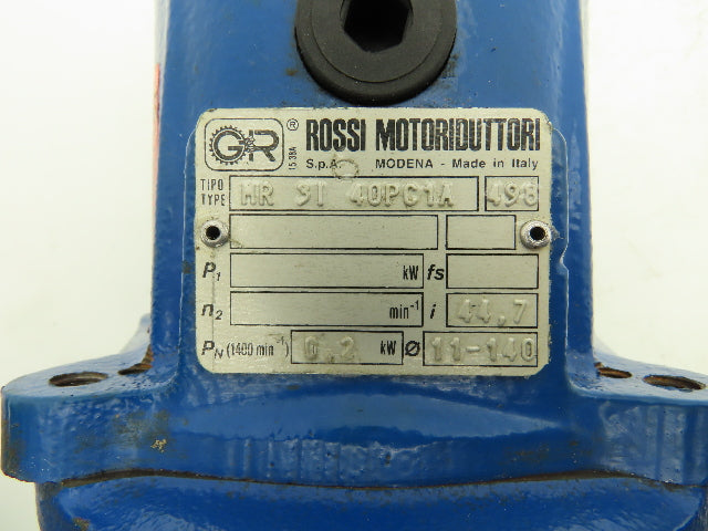 Rossi MR 3i 40 PC1A Inline Gearbox 44.7:1 Reducer .2kw 31rpm IEC 63 Frame