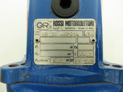 Rossi MR 3i 40 PC1A Inline Gearbox 44.7:1 Reducer .2kw 31rpm IEC 63 Frame
