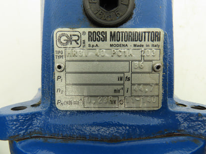 Rossi MR 3i 40 PC1A Inline Gearbox 44.7:1 Reducer .23kw 31rpm IEC 63 B6 Mounting