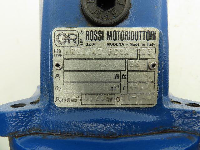 Rossi MR 3i 40 PC1A Inline Gearbox 44.7:1 Reducer .23kw 31rpm IEC 63 B6 Mounting
