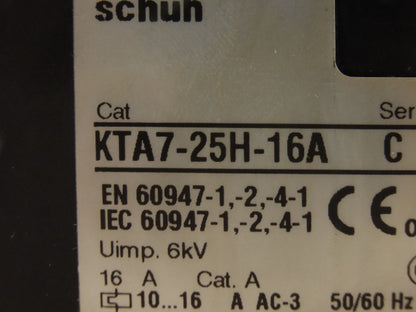 Sprecher+Schuh KTA7-25H Circuit Breaker MSP 10-16A + 1NO Contact KT7PE1-10