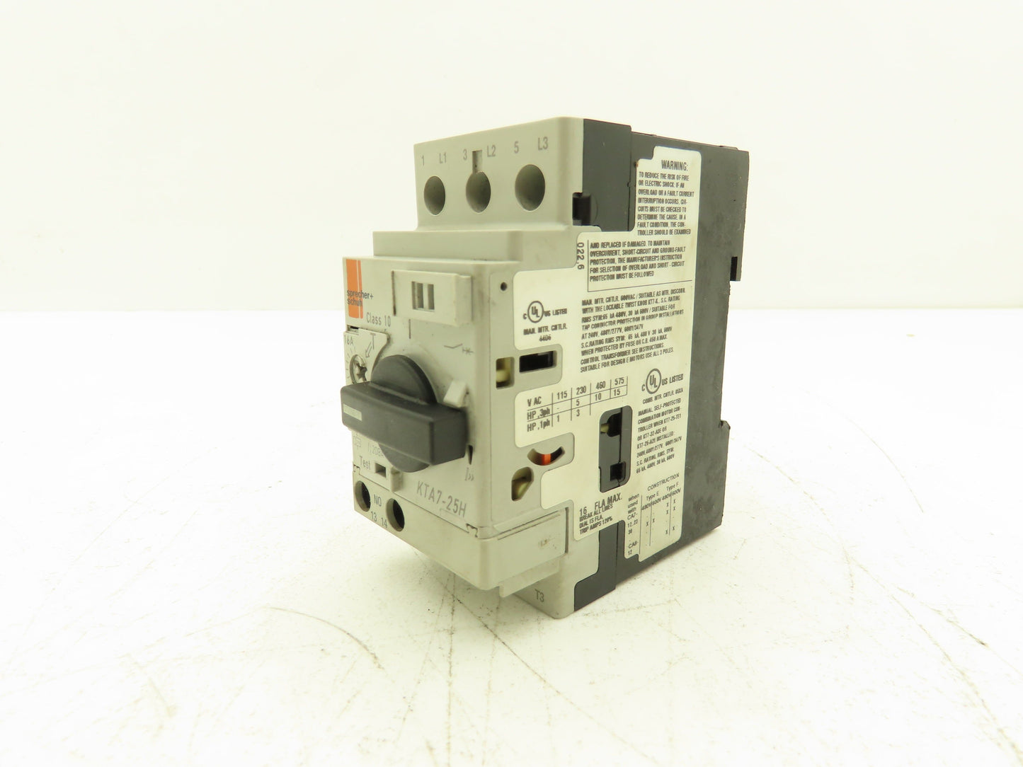 Sprecher+Schuh KTA7-25H Circuit Breaker MSP 10-16A + 1NO Contact KT7PE1-10