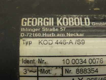 Georgii Kobold KOD 446-A/S9 Gearmotor 45:1 Reducer .22kW 40rpm Inline Output