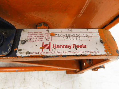 Hannay Reels 716-19-20C VR Retractable Industrial Air Hose Reel 1/2" X 53'