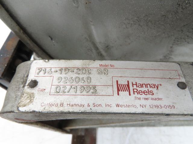 Hannay Reels 716-19-20C SR Retractable Industrial Air Hose Reel 1/2" X 52'
